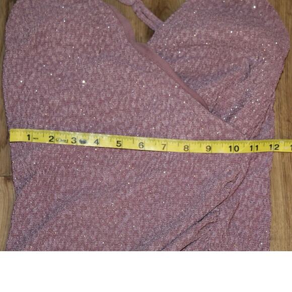 Speechless Glitter Wrap Mini Dress Purple Sparkle Sleeveless Party Dress Jr 5 - Picture 5 of 6